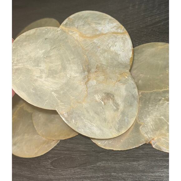 Kane Kutlery Genuine Shell Craft‎ 6 Shell Coasters Made In Philippines Cork Back - Picture 7 of 11